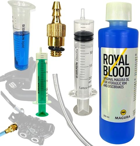 MAGURA Royal Blood Huile Minérale 250 ml + F26 Service Kit Freins à Disque Hydraulique Freins à Disque Jante Kit de purge Mt 2 4 5 6 7 8 HS11 Hs22 HS33