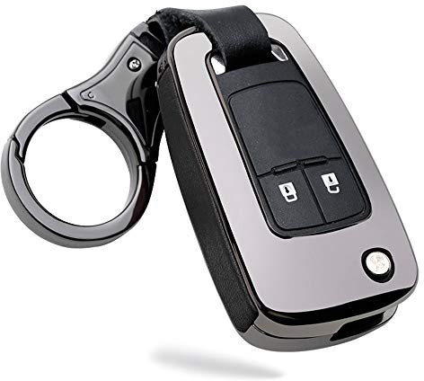 ontto Autoschlüssel Hülle Cover für Opel Astra Corsa Insignia Karl Mokka Zafira Meriva Chevrolet Camaro Cruze Volt Schlüsselhülle Schlüsselanhänger Zinklegierung Schlüssel Schutz Etui Case-Schwarz