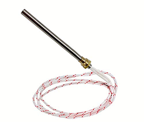 DOJA Industrial | Zuendkerze für Pelletofen | Pellets Hot Rod Zündkerze 12,5 mm Ø | Gewinde 1/2 | Länge: 160 mm | 250-300w | Holzpellets Ofen Zuendstab | Heizwiderstand 220v | Pellet Heizung Zünder