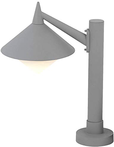 ETC-Shop LED Gartenlaterne für Draußen | RGB-Farbwechsler, Fernbedienung | Laterne, Stehleuchte, Sockelleuchte, Standlampe | Grau | Höhe 58 cm