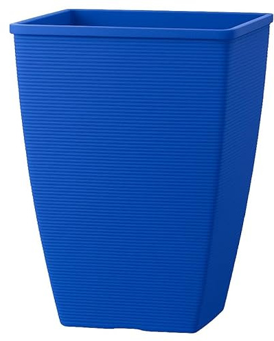 Muddy Hands 46.6 Litre Blue Large Plant Pot Outdoor Garden Tall Square Plastic Planter