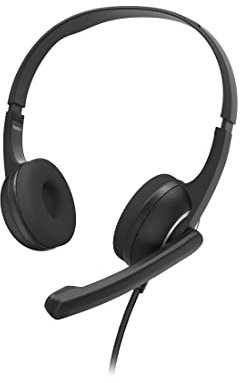Hama HS-USB250 V2 Casque Micro - Casque USB, Microphone Intégré, Léger, Télécommande Intégrée, Fonction Mute - Noir