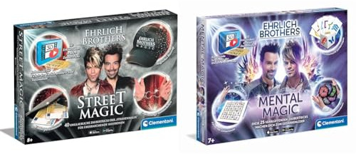 Clementoni 59299 Ehrlich Brothers Street Magic, Zauberkasten, magisches Equipment für 40 verblüffende Zaubertricks & 59182 Ehrlich Brothers Mental Magic, Zauberkasten