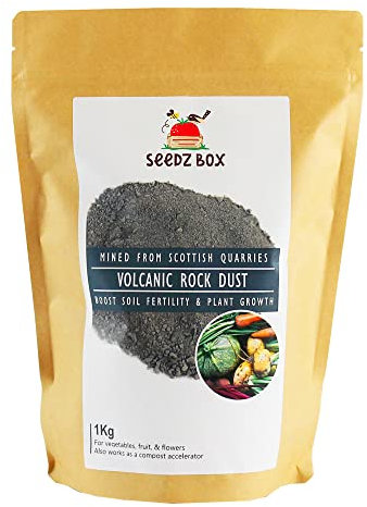 Plant Fertilizer 1kg - Volcanic Rock Dust Natural Fertiliser For Plants - Compost Accelerator - High In Minerals - Stabilise Soil pH - All Year Use - Wormeries - Seedzbox