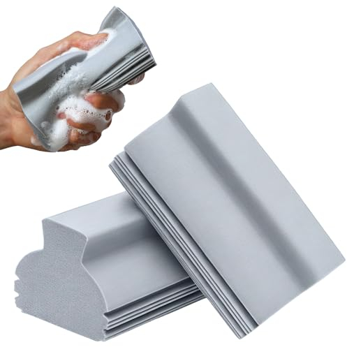 Plumero húmedo gris, con asa, esponja mágica para limpiar el polvo, esponja húmeda para limpiar persianas, rejillas de ventilación, radiadores, ventanas, barandillas, zócalos, espejos (2)