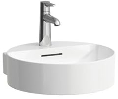 LAUFEN VAL Handwaschbecken, unterbaufähig, ohne Hahnloch, mit Überlauf, 400x425mm, H811281A001091, Farbe: Weiß