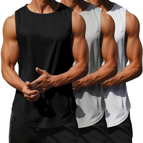 Canotte da palestra da uomo senza maniche Litthing, per bodybuilding, gilet ad asciugatura rapida, maglietta da allenamento estiva, per fitness e atletica, canotte muscolari., XXL