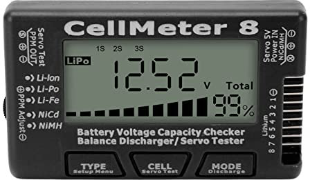 Digital Battery Capacity Checker Tester Detector Battery Balance Discharger Servo Tester for LiPo for Servo Testing and Voltage Checking(Black)