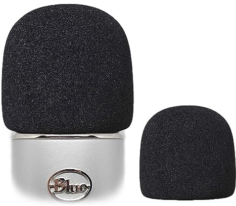 Mikrofon-Pop-Filter für Blue Yeti Mikrofone, dicker Schaumstoff, Windschutzscheibe, professionelle Mikrofonabdeckung für Blue Yeti, Yeti Pro, 2 Stück