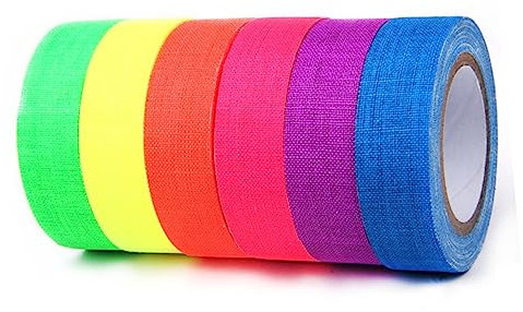 Hemobllo 6rollen Fluoreszierendes Uv Klebeband Neonfarben Leuchtendes Klebeband Für Partys Bühnen Und Kreative Deko -farbig Gemischt