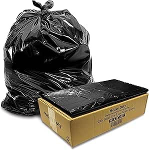 Heavy Duty Bin Liners 80L - 140 Gauge Bin Bags Black Refuse Sacks for Home (Box of 200 Bags, Heavy Duty - (18 x 29 x 39))