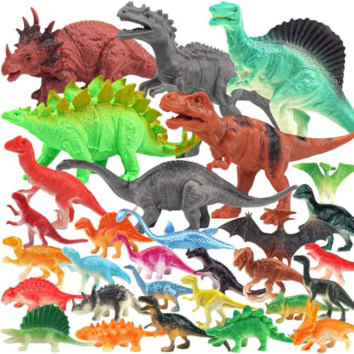 DOITEM 36 Stück Dinosaurier-Spielzeug für 2 3 4 5 6 Jahre alte Jungen Geschenke, Dinosaurier-Spiele für Kinder Spielzeug, Dinosaurier-Figuren Set für Jungen Spielzeug Geschenke für Mädchen