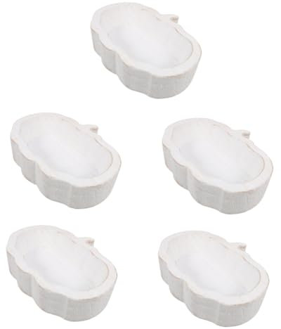 ABOOFAN 5st Kürbis-holzschalen-kompott Dessert-servierplatte Dessertschalen Snack-platte Serviertablett in Pfotenform Halloween-teigschüssel Thanksgiving- Im Herbst Käsebehälter Weiß