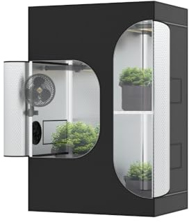The Grow Deluxe D600 Growzelt 90x60x135 cm - Indoor Anbauzelt 2-in-1 mit herausnehmbarer Wanne, hochreflektierendes Mylar licht- und wasserdicht