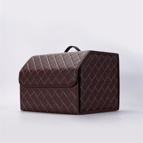 LCSMYSHE Auto Kofferraum Organizer für BMW 3 Serise Cabriolet 2007-2013,Kofferraumtasche Mit Deckel PU Leder Wasserdicht Fächern Faltbox Aufbewahrungs Zubehör,M-Coffee