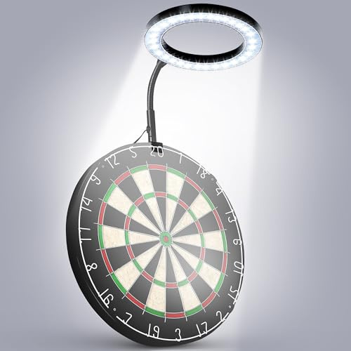 Hiboom Dartboard Beleuchtung LED Licht für Dartscheiben – Helle Beleuchtung für das Gesamte Board – 3 m Kabel – Dart Light Passt Sicher auf alle Dart Board – Dartlicht Einfache Montage