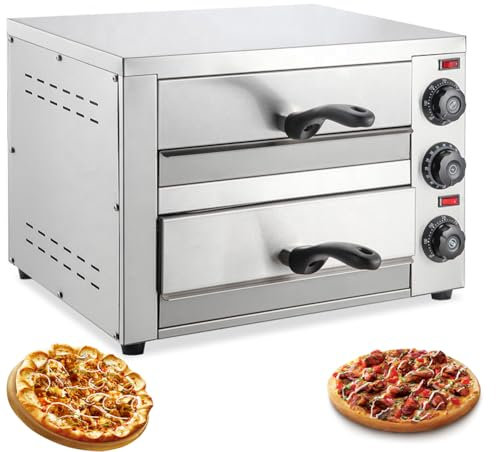 KJHYYPP Four à Pizza à Deux étages Commercial avec minuterie et contrôle de la température, Four Grille-Pain électrique Multifonctionnel pour collations à Usage Domestique