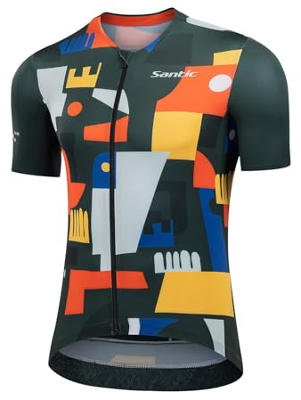 Santic Radtrikot Kurzarm Professioneller Wettkampfmodell Engpassend Fahrradtrikot Herren Fahrradbekleidung Fahrrad Trikot Grün S