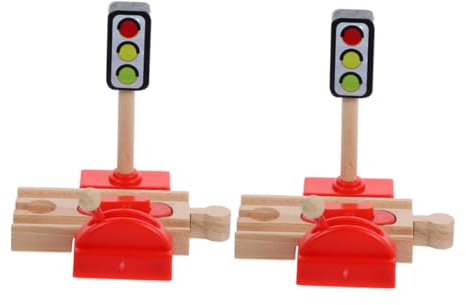 TOYANDONA Realistische Eisenbahn Verkehrssignal Spielzeug Zug Baby Spielzeug Holz Track Szene