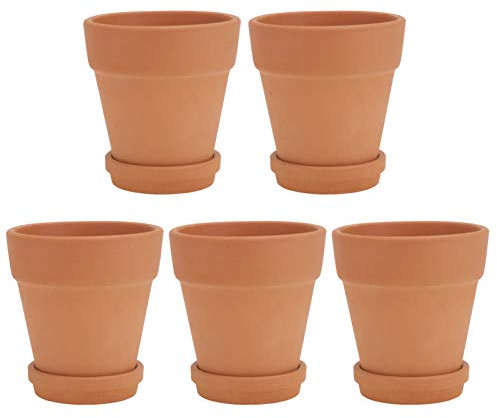 VANZACK 5pièces Lot de Pots De Fleurs Céramique avec Soucoupes pour Plantes De Drainage Au Fond