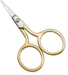 HALO FORGE Stickschere Kleine: 6.5cm Goldhandle Edelstahl Fadenschere Scharf Stoffschere Nähschere Textilschere für Haushalt, Handwerk, Schule, Basteln und Büro