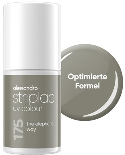 alessandro Striplac Peel-Off UV Gel Nagellack, The Elephant Way, 6,5ml | Hochpigmentierter UV Gel Nagellack, bis zu 15 Tage Halt, kratzfest, acetonfrei & abziehbar, HEMA-frei & vegan
