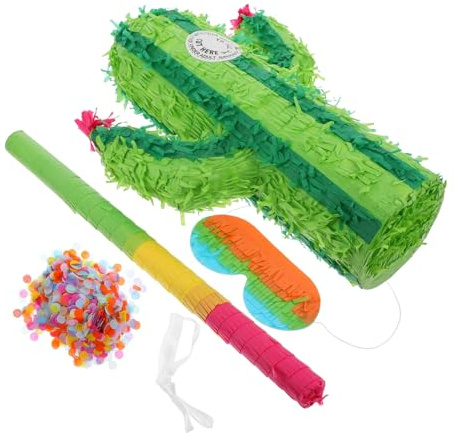 MUCKLILY Piñata de Cactus de Papel Reutilizable, Divertida y Creativa para Cumpleaños Infantil, Despedida de Soltera y Fiesta Temática Color Aleatorio