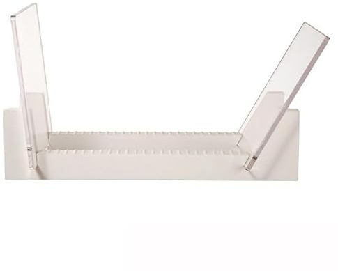 Portadischi Vinile, Scaffale per Dischi Vinile-Anti Caduta Espositore per LP da 12 o Singoli da 7-Organizer per Riviste, Libri, File, Album(White)