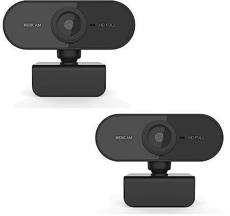 Cámara Web Full HD de 1080P con micrófono, cámaras vídeo Enchufe USB for PC, Ordenador portátil, Conferencia Escritorio(2PCS Webcam)