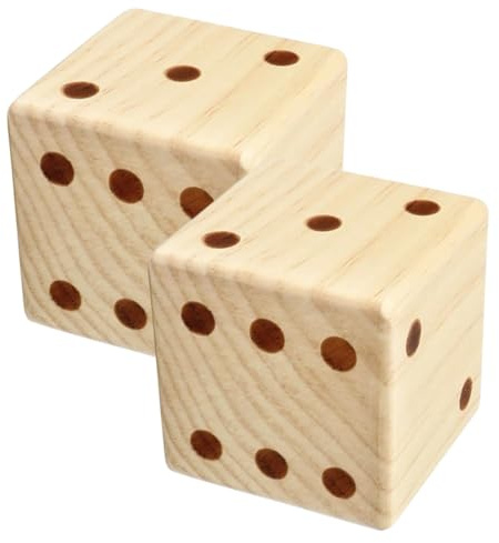 KOMBIUDA 2 pezzi Dadi di Legno Grandi con Angoli Arrotondati per Giochi da Tavolo Educativi e Feste per Ragazzi e Ragazze per Apprendimento Matematico e Attività Ludiche