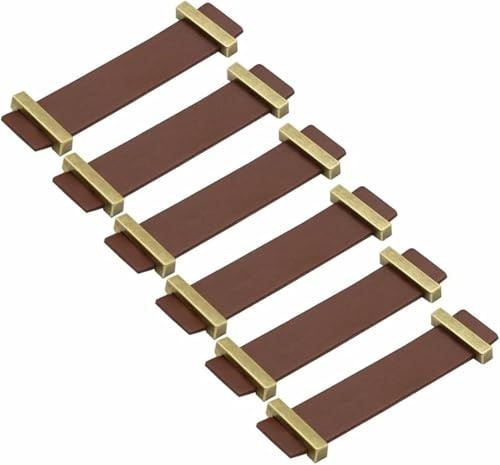 Griffe, Schrankgriffe, Schubladengriffe 6 Stück Griffe aus Zinklegierung und Leder,