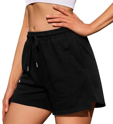 Litherday Women’s Running Shorts Gym Sweat Lounge Bottoms High Waisted Athletic Fitness Sports Jogging with Pockets Drawstring Workout Casual Yoga S-XXL