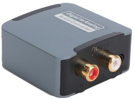 Yanmis Convertidor de Audio Digital a Analógico de 192 KHz, Adaptador óptico Coaxial a Analógico L R de 3,5 Mm con Reducción de Ruido, Convertidor de Audio para Diversos Requisitos de