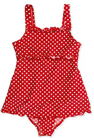 Playshoes UV-Schutz Badeanzug Mädchen Schwimmanzug Badebekleidung, Punkte mit Rock, 122/128