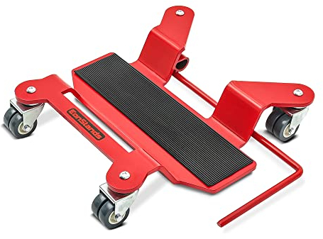 Constands Central Mover - Motorrad Rangierhilfe Für Bmw F 650/Cs Scarver,F 650 St,F 800 Gs/Adventure,F 800 Gt/R/S/St HaupTSTänder Rangierplatte Parkhilfe Rangierwagen Motorradständer Rot