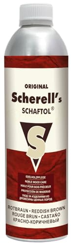 BALLISTOL 23832 - Scherell's SCHAFTOL rotbraun - Edelholzpflege für Gewehrschaft - 500 ml Flasche zur Schaftpflege | Flüssiges Holzpflegeöl, Schaftöl, Holzöl, Holzschutzöl, Möbelöl, wasserabweisend, schützt und pflegt Holz