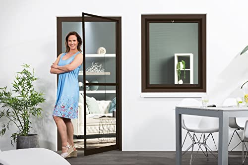 empasa Insektenschutz Fliegengitter Tür Alurahmen Master Slim Plus Selbstbausatz, weiß, braun oder anthrazit, in verschiedenen Größen