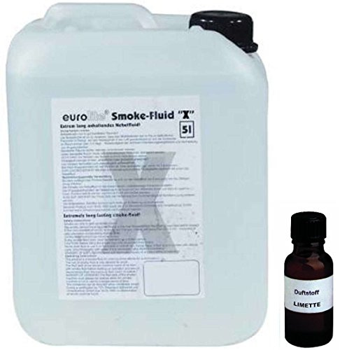 5 Liter Eurolite X (Extrem A2) Nebelfluid + 30 ml Duftstoff Limette-Zitrone, Smoke-Fluid, Nebel-Fluid-Flüssigkeit für Nebelmaschine