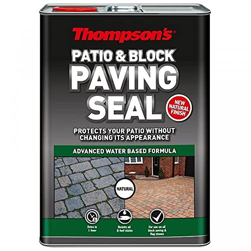 Thompsons | Patio & Block Paving Seal Natural | 5L | 38087 | Protective treatment for exterior masonry substrates, helping reduce moisture ingress and surface contamination.