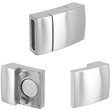 AURORIS - Magnetverschluss aus Edelstahl matt-Optik - Loch 10x2,5mm, 3 Stück