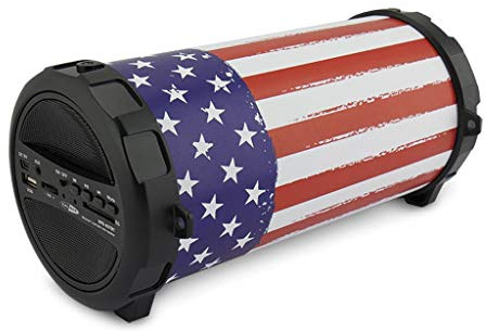Caliber Bluetooth Lautsprecher - Drahtloser Box - Bluetooth, USB, SD und AUX - FM-Radio Option - Trageriemen - Schwarz - 16 Stunden Akkulaufzeit