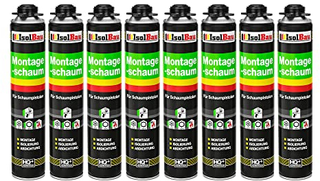 Pistolet mousse 8 Boîte 750 ml mousse de montage 1 K Construction Mousse de Polyuréthane