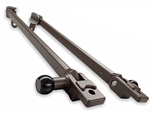 Teletoldo – Kit de Brazos para Toldo de Balcón de 50 ctms. con Sujeción a Barandilla ● Muelle Retráctil ● Pletinas + Tornillos + Embellecedores Incluidos ● Color Bronce