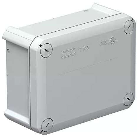 OBO Bettermann 2007255 Caja de Derivación T 100, con conos, Polipropileno, Gris luminoso, 150mm x 116mm x 67mm interiores