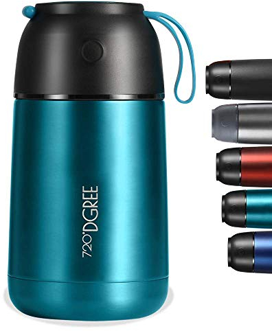 720°DGREE Thermobehälter Essen 730ml “wunderJar” - Auslaufsicher, BPA-Frei - Edelstahl Isolierbehälter, Thermo Lunchbox - Unterwegs Babybrei, Warme, Kalte Speisen, Suppe - Müsli to Go - Grün