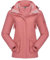 Ambayz Damen Ski 3-in-1-Jacke 2 Stück Set Outdoor Wanderjacke Wasserdicht Winterjacke Winddicht Fleece Innen, Rosa, Gr. L
