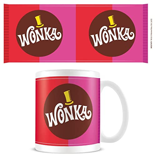 Pyramid International Willy Wonka & The Chocolate Factory Ceramic Mug, 325 ml, Brown, Gold, Pink, Red, Round, Reusable, Dishwasher Safe, Officially Licensed Merchandise