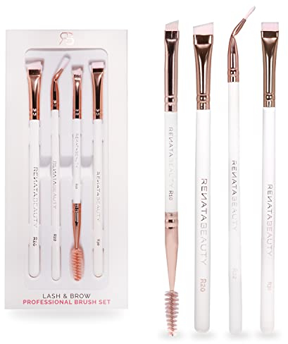RB RENATA BEAUTY Augenbrauenpinsel-Set 4-tlg. – Profi-Makeup-Pinsel für Pflege & Makeup