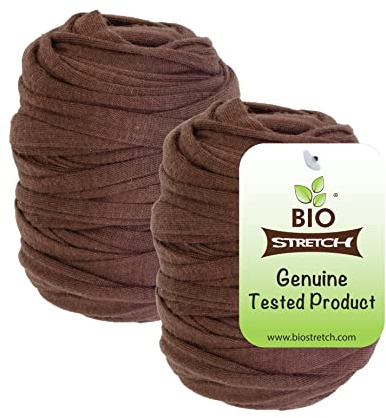 Bio-stretch Soft Garden Twine & Plant Ties for Outdoor Plants, 2 Ball Brown | Stretchy & Flexible, Gentle on Delicate Stems, Ideal for Climbing Plants, Naturally Degrades after 18-24 Months