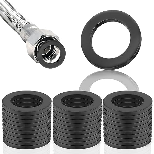 SWTYExt 3/4 Zoll Dichtungsringe 30 Stück Dichtungen Sanitär Flachdichtung Dichtringe Gummi Wasserhahn Dichtung Unterlegscheiben Schwarz für Dichtung Duschkopf Waschbecken Ablauf Gardena Poolpumpe Pool